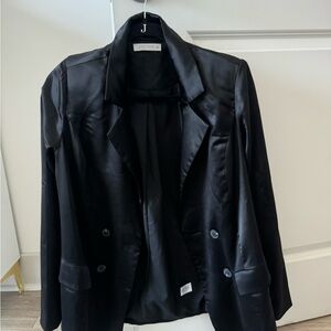 12th Tribe Black Satin Blazer